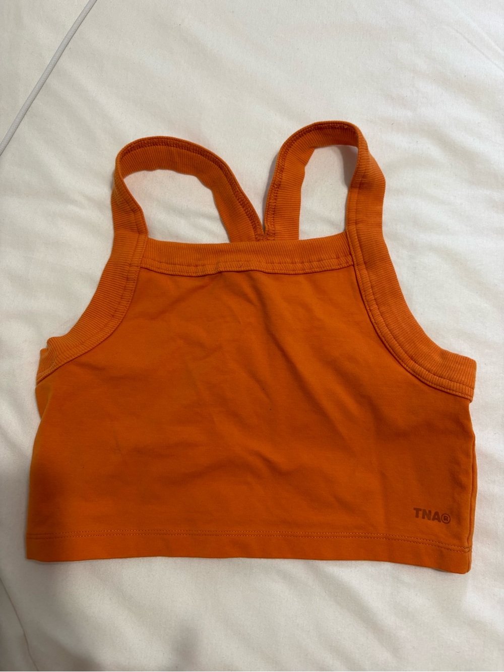TNA Bright Orange Funnel Neck Tank